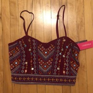 Embroidered crop top